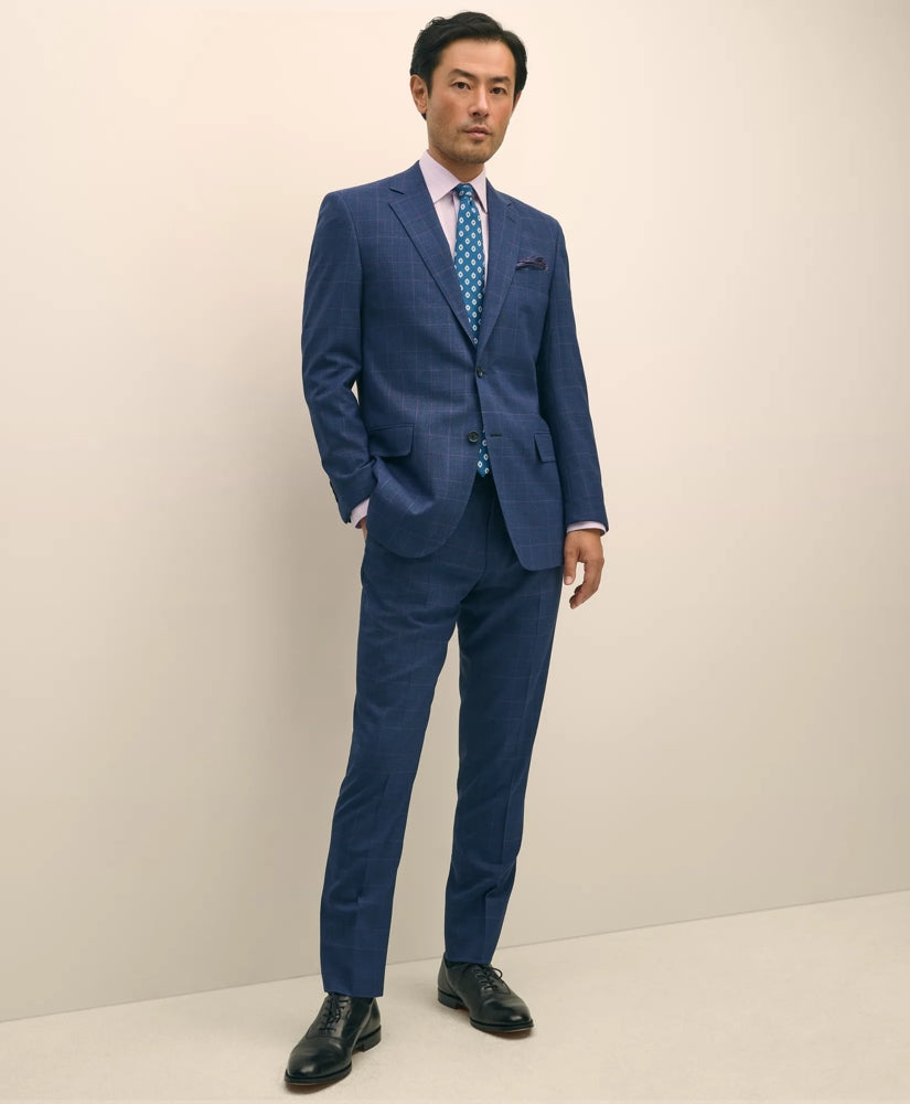 Brooks Brothers Explorer Collection Slim Fit Wool Check Suit Pants