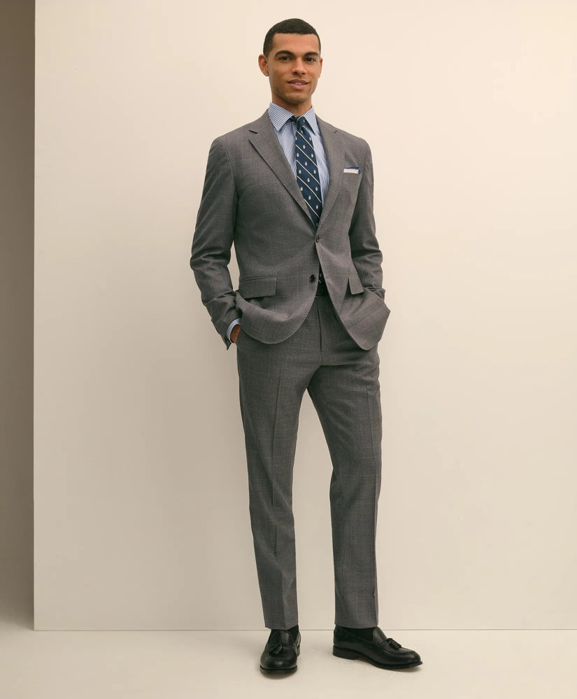 Brooks Brothers Explorer Collection Slim Fit Wool Overcheck Suit Pants