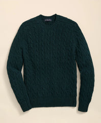 Cable Crewneck Sweater in Shetland Wool