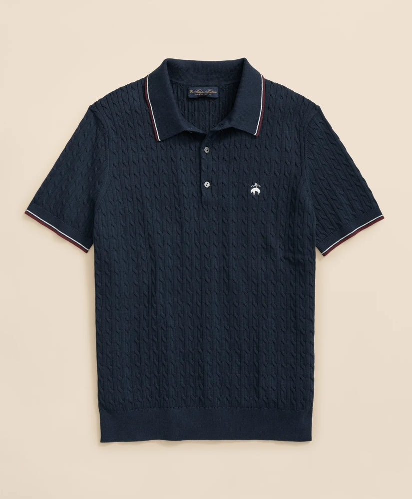 Cable Knit Archive Tennis Polo in Supima