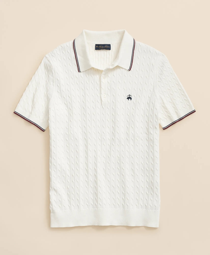 Cable Knit Archive Tennis Polo in Supima
