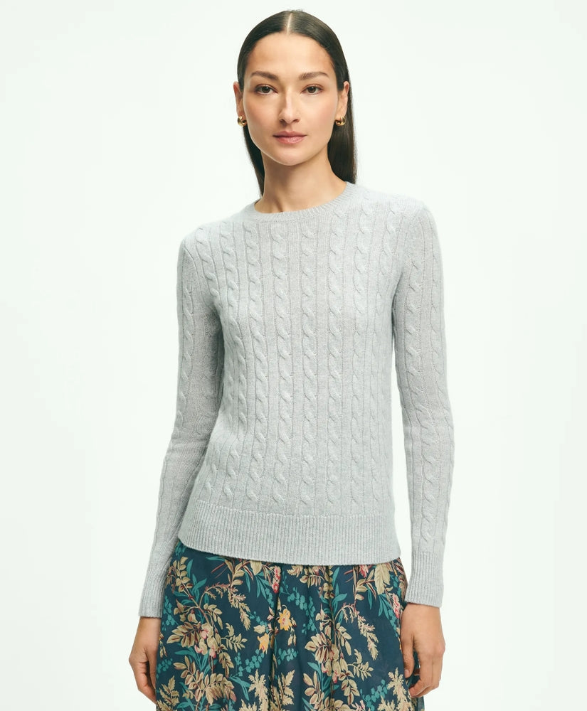 Cashmere Cable Crewneck Sweater
