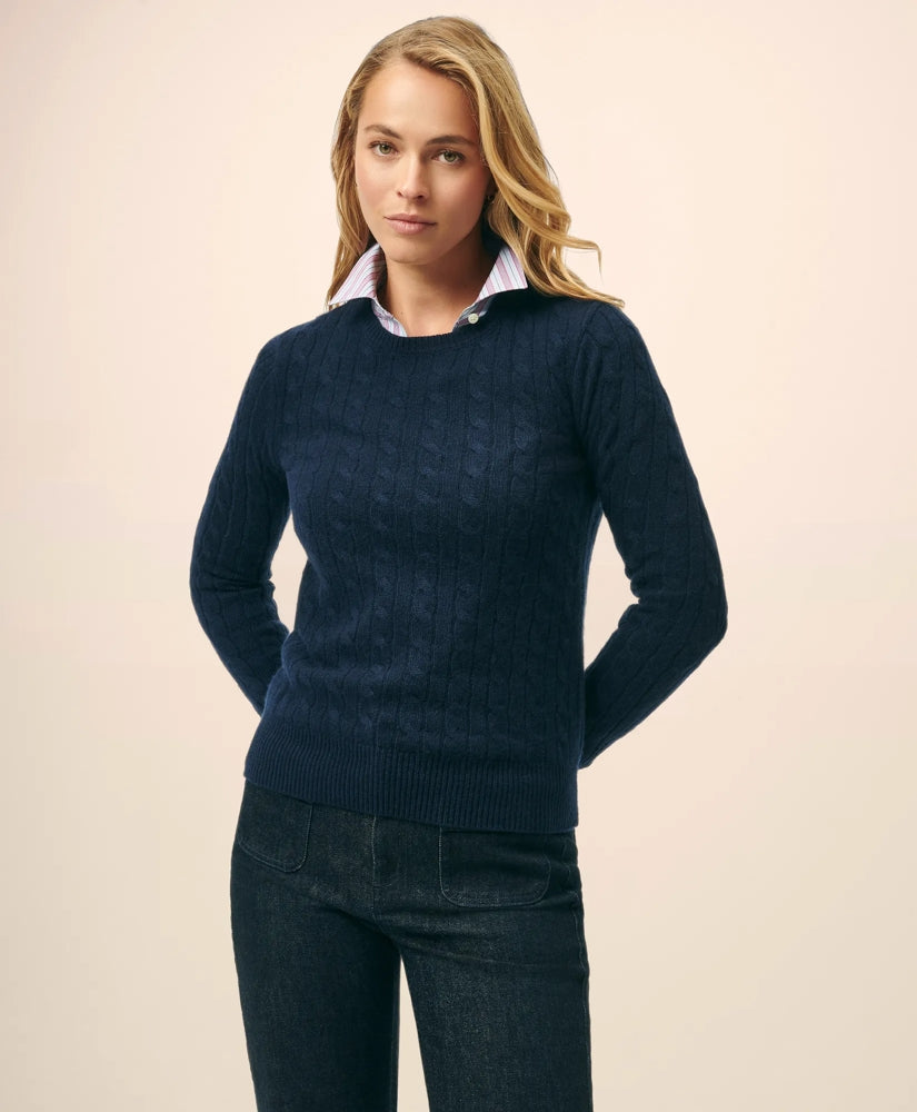 Cashmere Cable Crewneck Sweater