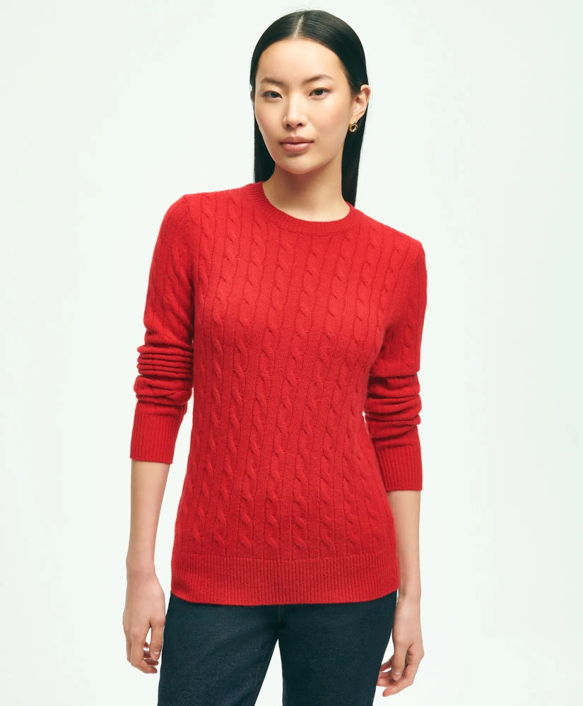 Cashmere Cable Crewneck Sweater