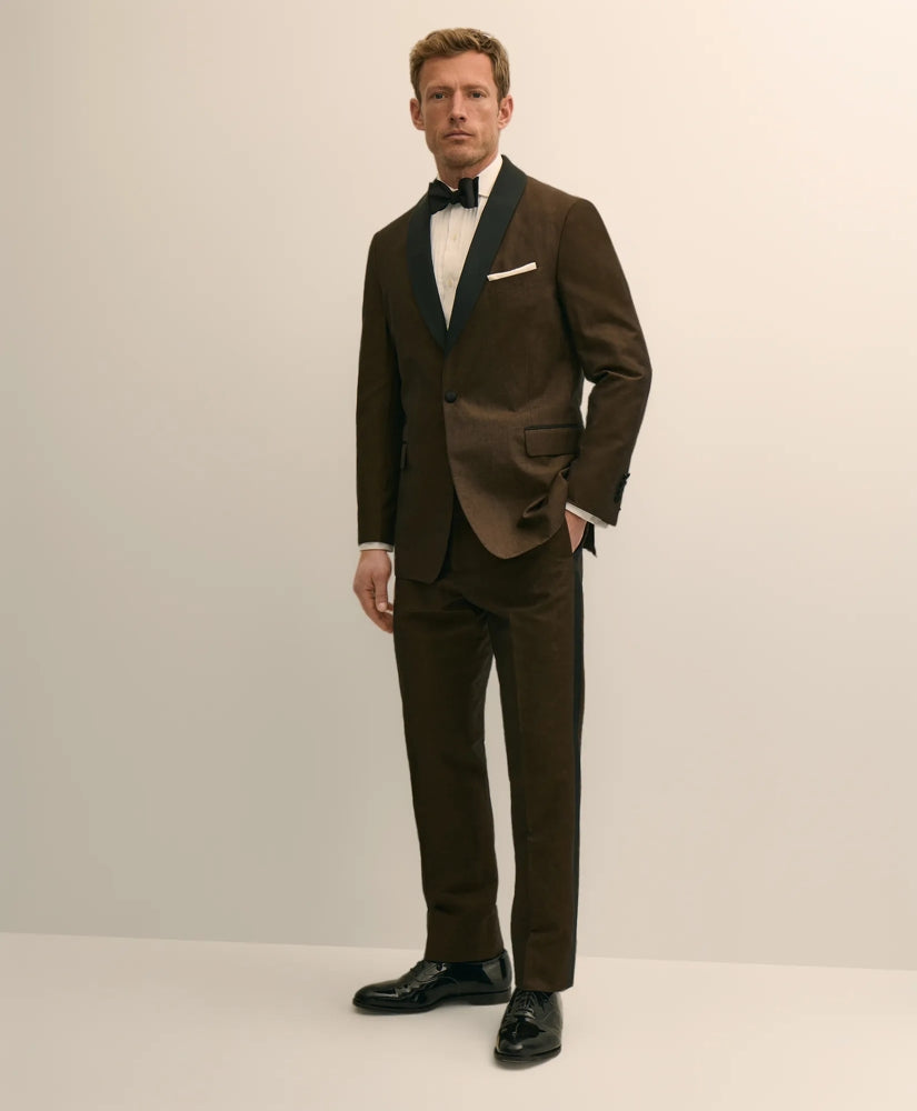 Classic Fit Cotton-Linen 1818 Shawl Collar Tuxedo