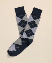 Cotton Blend Argyle Socks