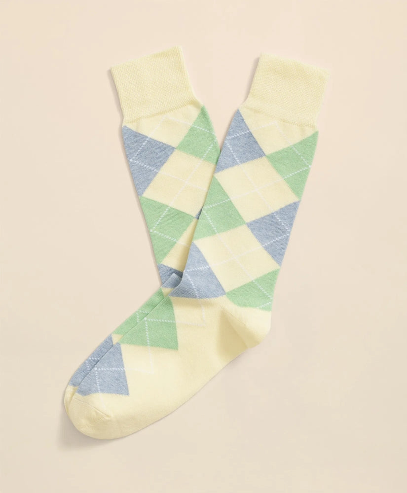 Cotton Blend Argyle Socks
