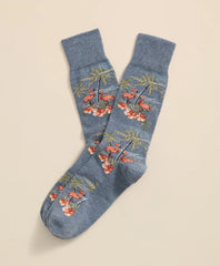 Cotton Blend Flamingo Motif Socks