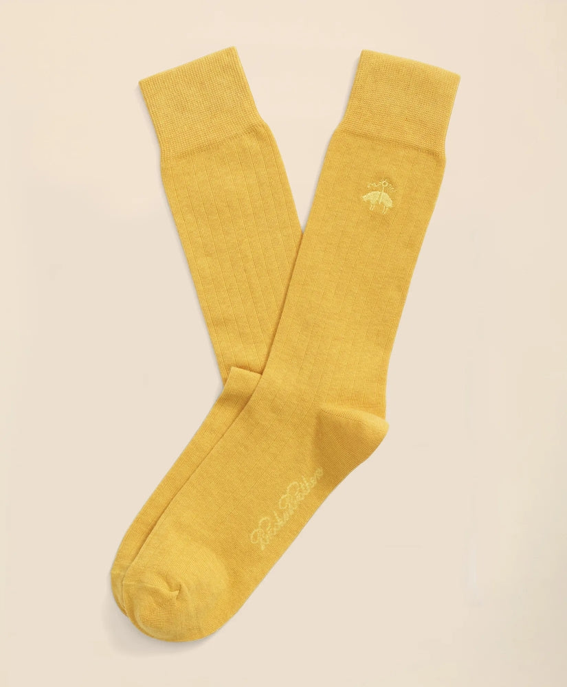 Cotton Blend Ribbed Socks