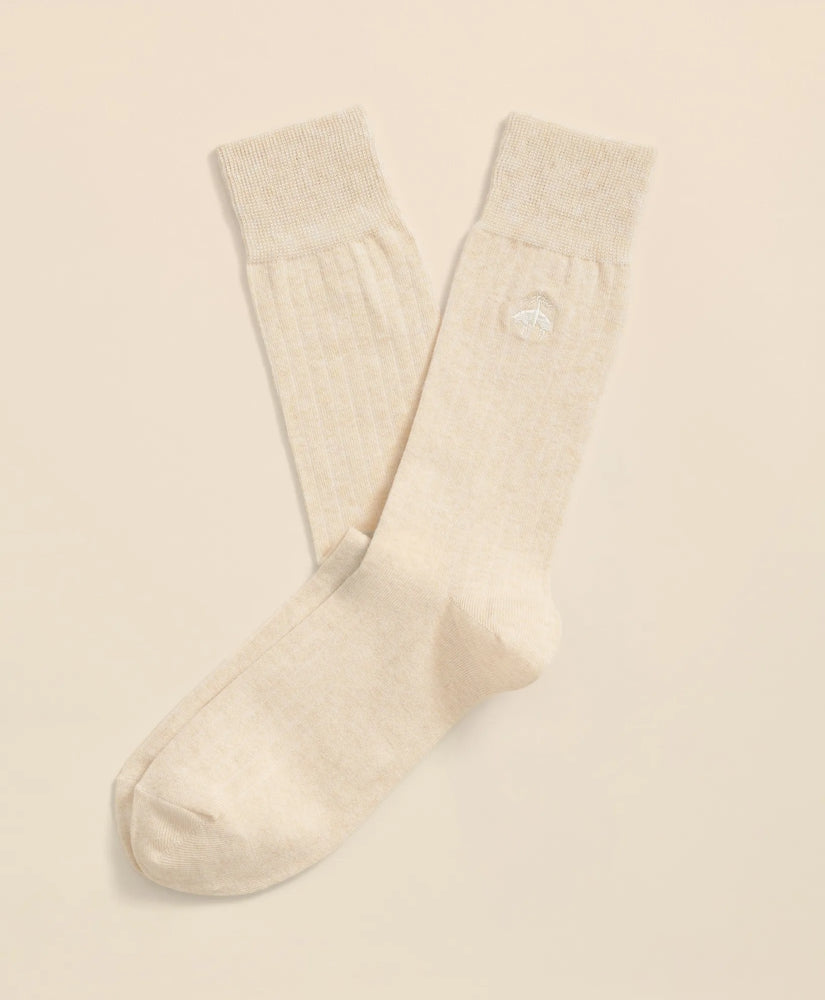 Cotton Blend Ribbed Socks