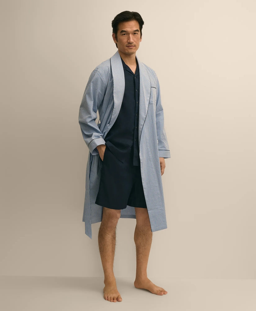Cotton Blend Seersucker Robe