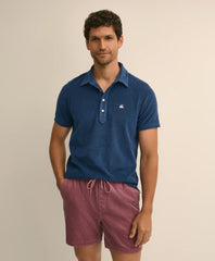 Cotton Blend Terry Cloth Polo Shirt