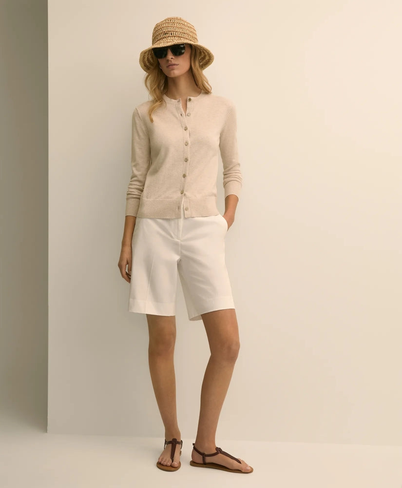Cotton Blend Twill Bermuda Shorts