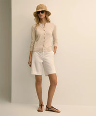 Cotton Blend Twill Bermuda Shorts
