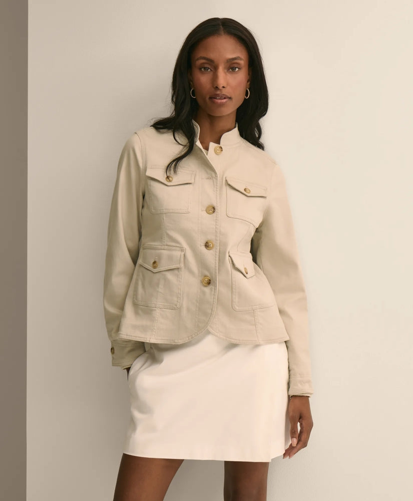 Cotton Blend Twill Jacket