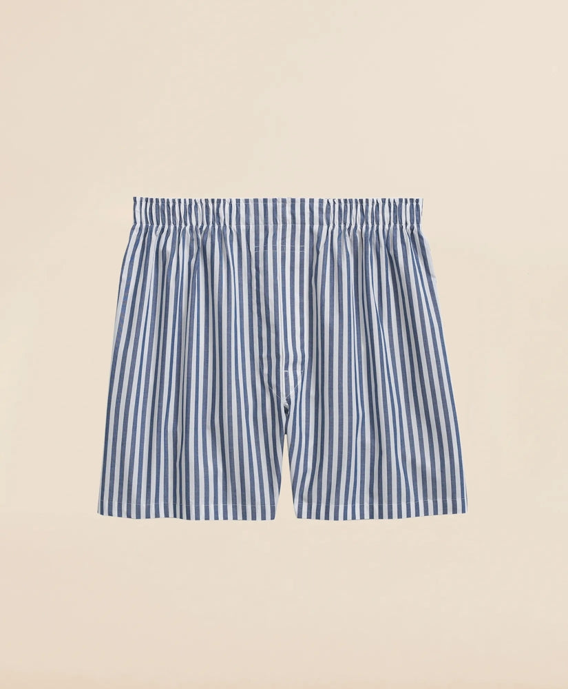 Cotton Broadcloth Butcher-Stripe Boxers
