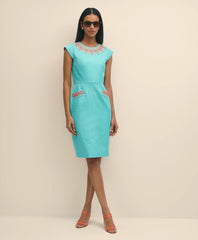 Cotton Embellished Sheath Dress
