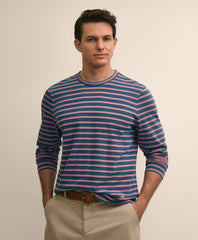 Cotton Indigo-Dyed Heavyweight Mariner Stripe Long-Sleeve T-Shirt