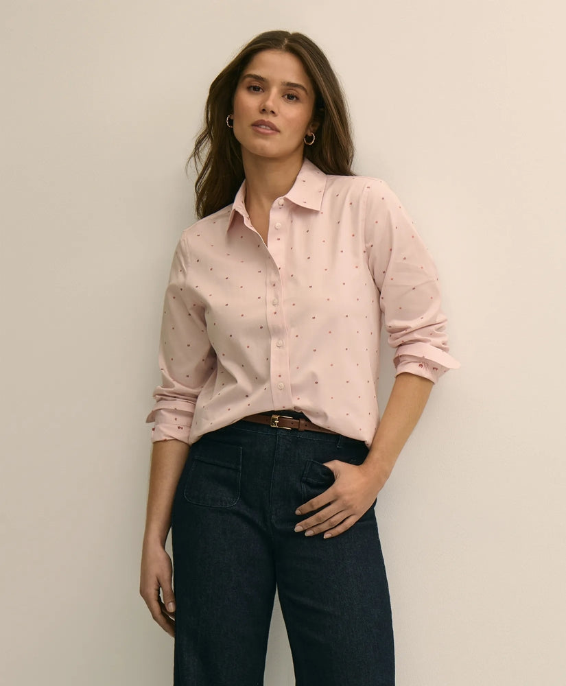 Cotton Jacquard Clip-Dot Shirt
