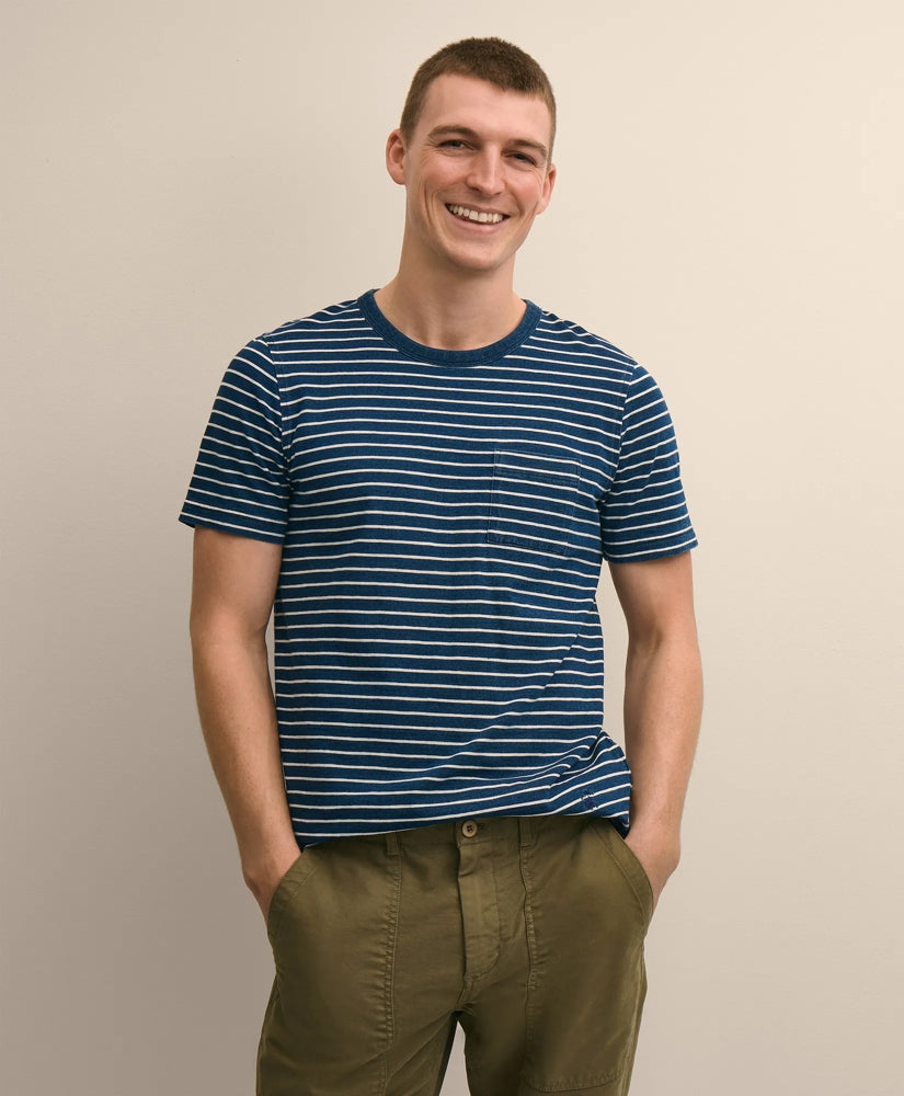Cotton Mariner Stripe Indigo T-Shirt