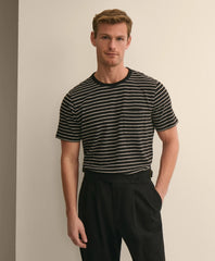 Cotton Indigo-Dyed Mariner Stripe T-Shirt