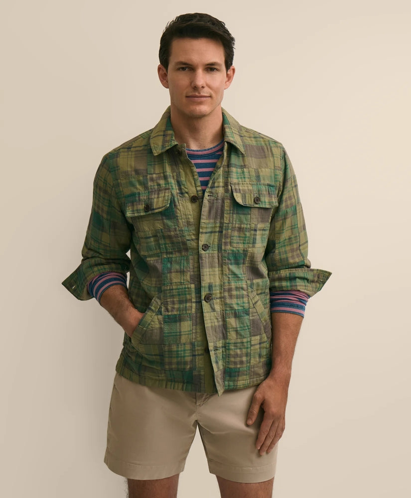 Cotton Patchwork Madras Shirt Jacket