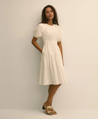 Cotton Voile Smocked-Waist Dress
