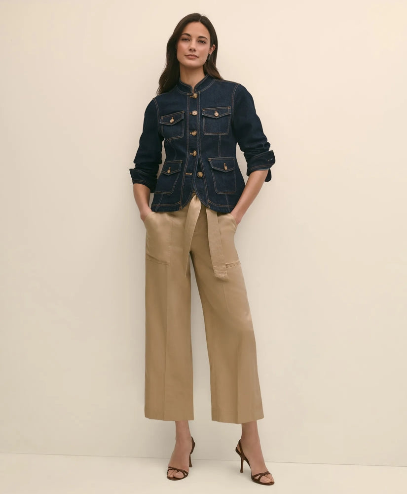 Belted Wide-Leg Utility Pants