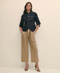 Belted Wide-Leg Utility Pants
