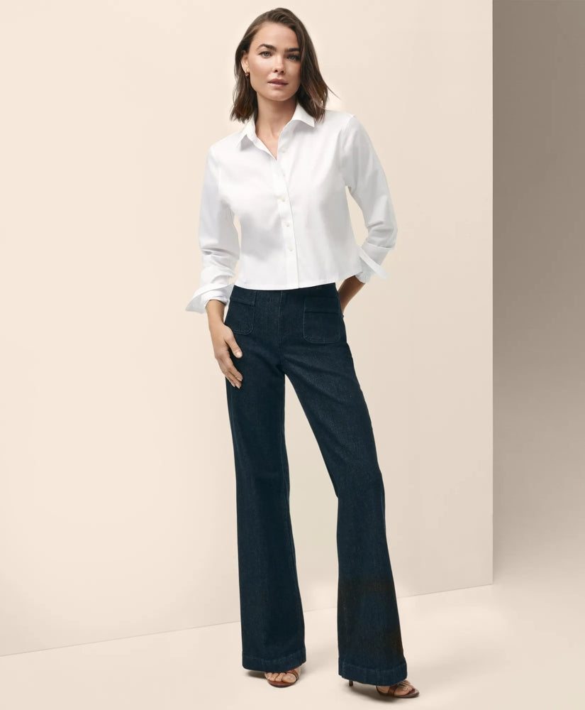 Cropped Shirt in Stretch Supima