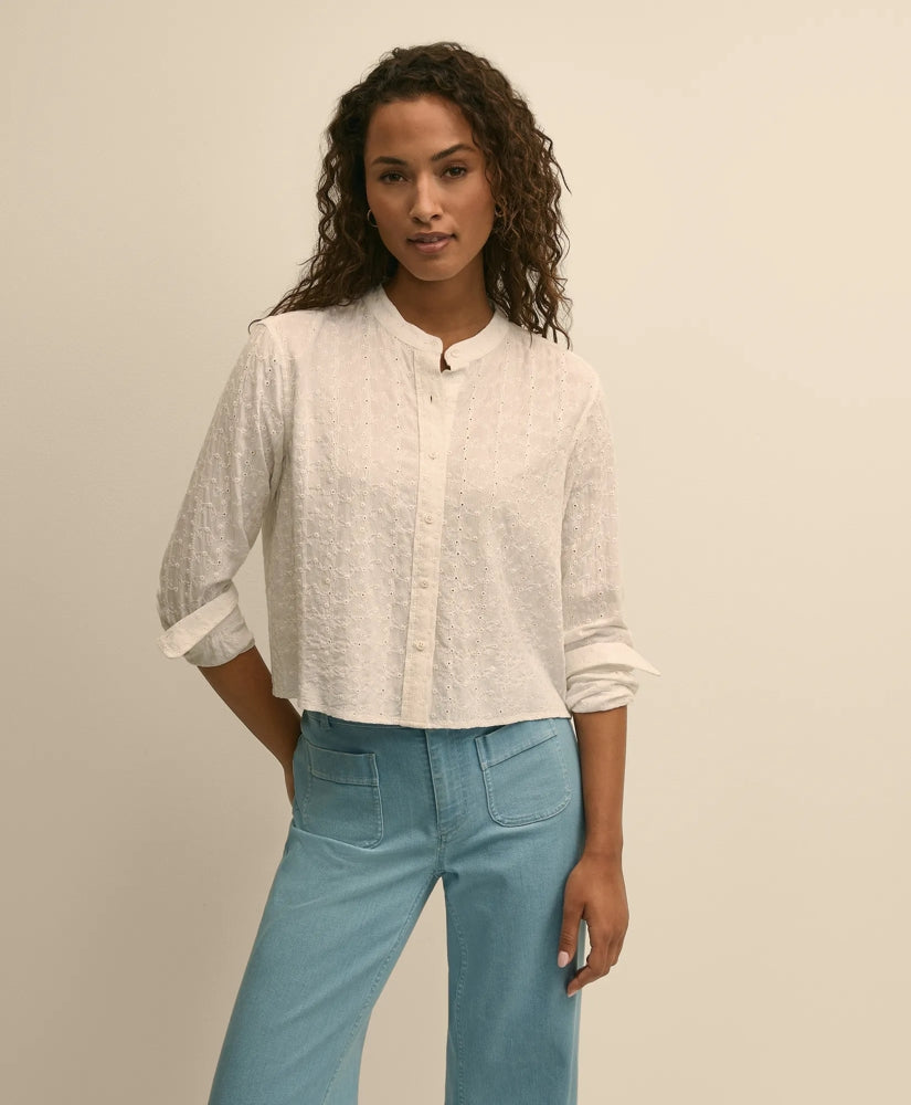 Embroidered Cropped Shirt
