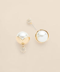 Faux-Pearl Ball Stud Earrings