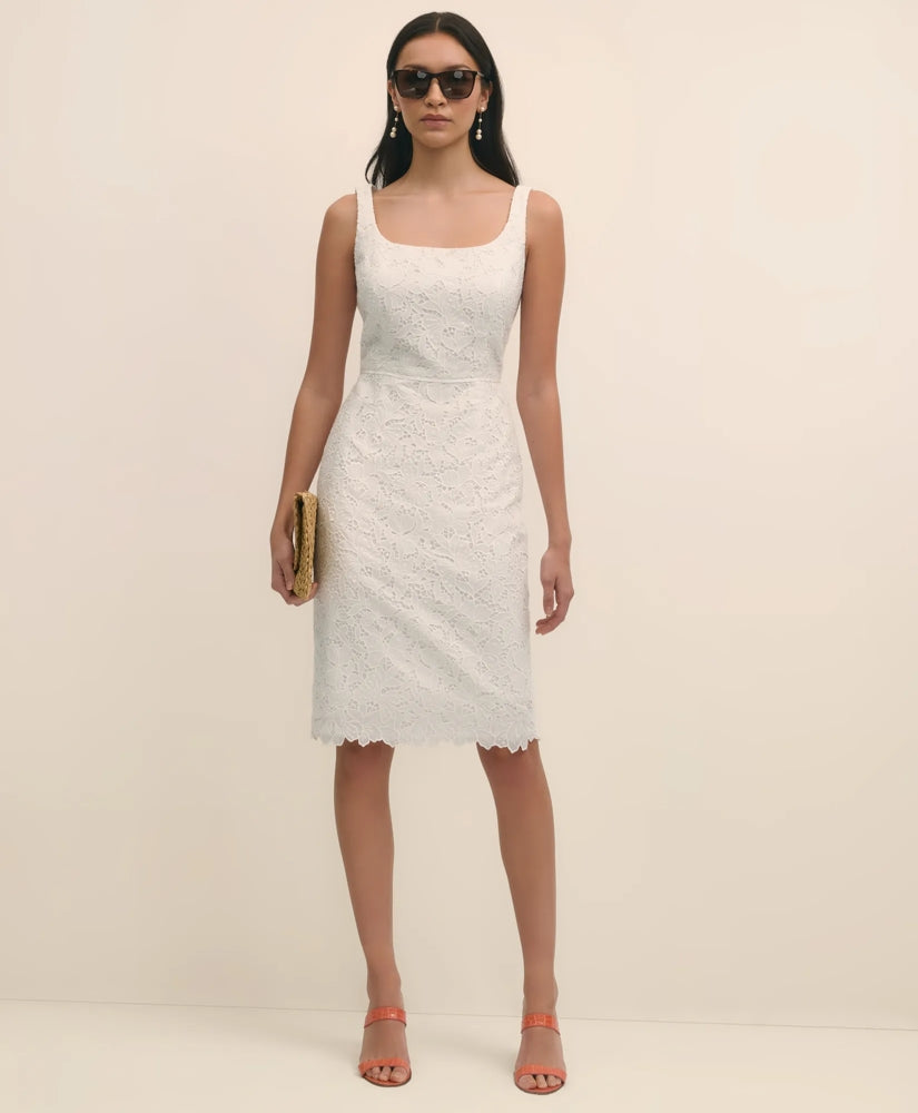 Floral Lace Overlay Sheath Dress
