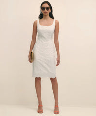 Floral Lace Overlay Sheath Dress