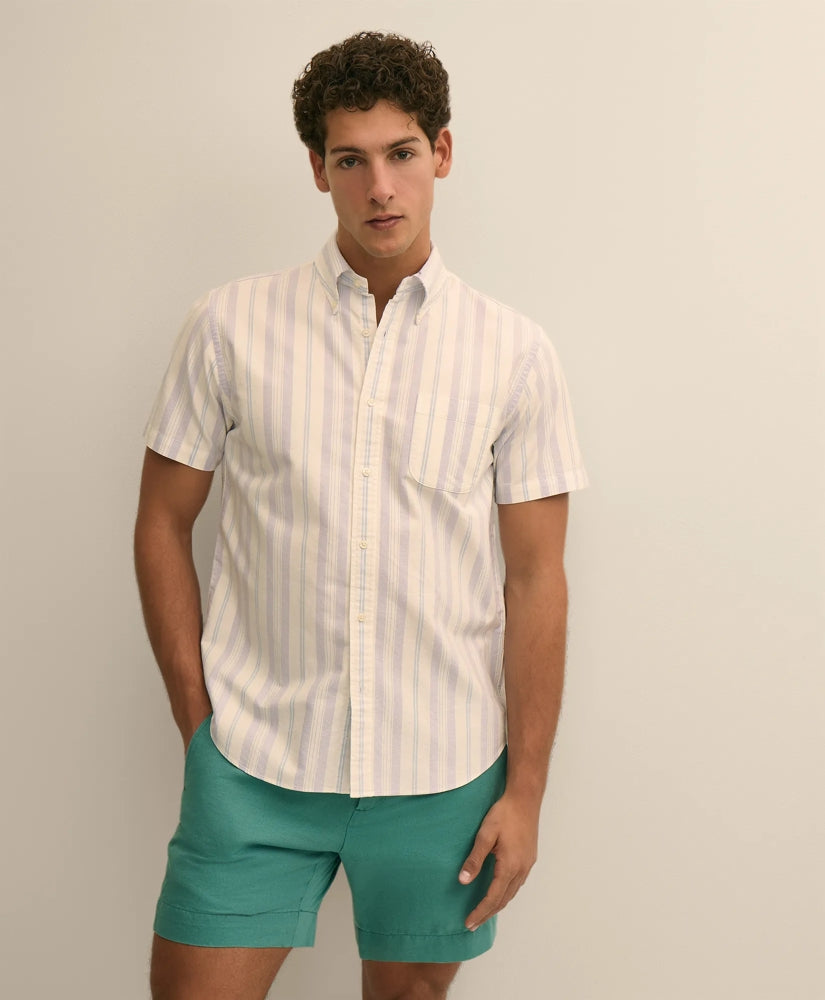 Friday Shirt, Short-Sleeve Oxford Stripe