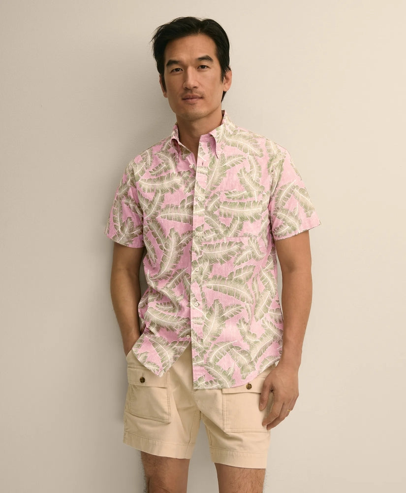 Friday Shirt, Short-Sleeve Poplin Palm Leaf