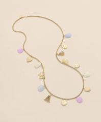 Gold-Tone Long Charm Necklace