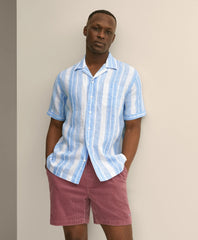 Irish Linen Short-Sleeve Camp Collar Sport Shirt