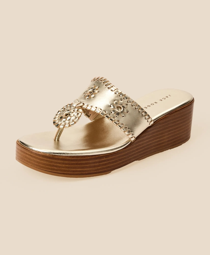 Jack Rogers Platinum Wedge Sandals