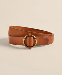 Leather Round Buckle Belt