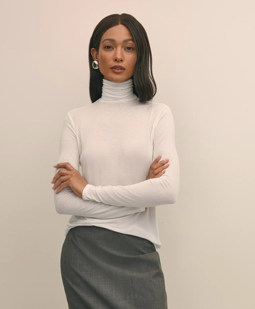 Lightweight Modal Cashmere Turtleneck