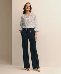Linen-Blend Wide-Leg Pants
