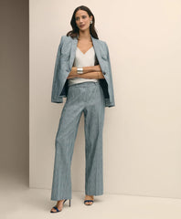 Linen Blend Wide-Leg Trousers