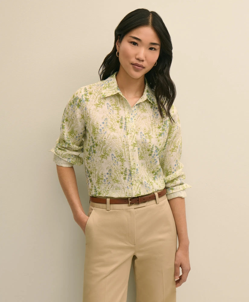 Linen Botanical Print Shirt