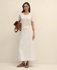 Linen Cable Short-Sleeve Shell