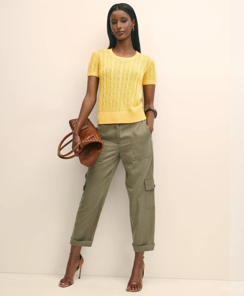 Linen Cable Short-Sleeve Shell