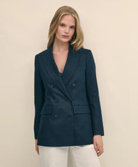 Linen Double-Breasted Peak Lapel Jacket