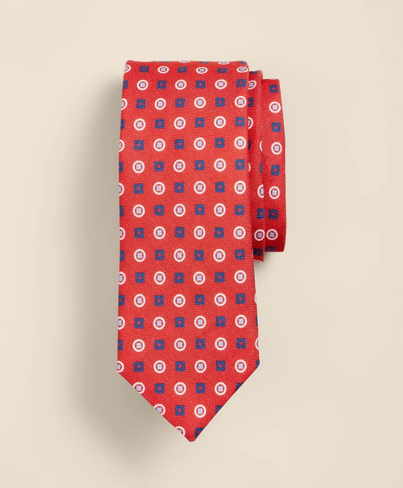 Linen-Silk Circle Foulard Tie