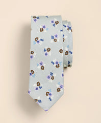 Linen-Silk Floral Tie