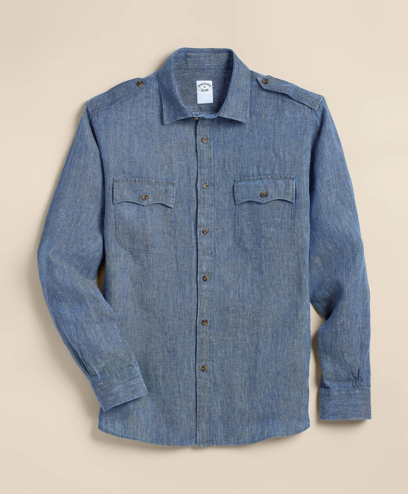 Linen Twill Shirt Jacket